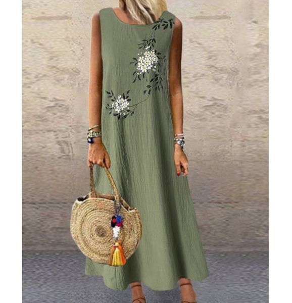 sundress women summer dress printing dress midi plus size casual linen loose sleeveless printed long maxi dress, Black;gray
sundress women summer dress printing dress midi plus size casual linen loose sleeveless printed long maxi dress, Black;gray