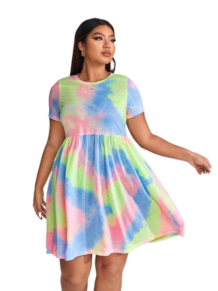 plus tie dye dress 49gh#, Black
plus tie dye dress 49gh#, Black