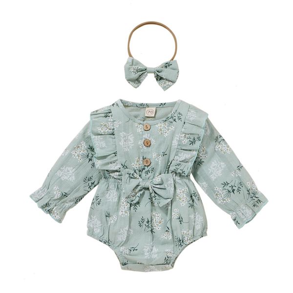 baby romper with hairband girls floral print o-neck long sleeve bodysuit headband 0-18 months, Blue
baby romper with hairband girls floral print o-neck long sleeve bodysuit headband 0-18 months, Blue