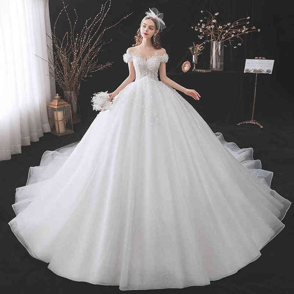 ball gown wedding dresses main wedding dress bride simple atmosphere high waist perspective straight shoulder lace slimming female mori tail, White
ball gown wedding dresses main wedding dress bride simple atmosphere high waist perspective straight shoulder lace slimming female mori tail, White