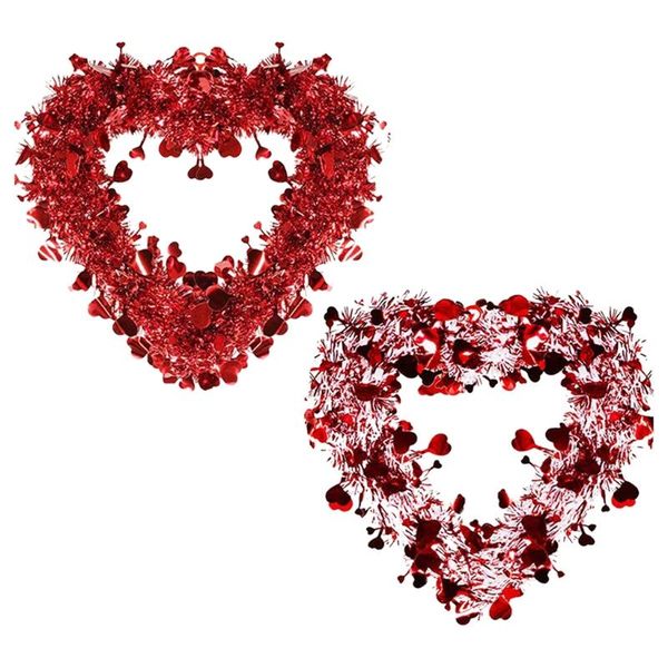party decoration red valentine's day heart wreaths tinsel foil garland wedding door decor
party decoration red valentine's day heart wreaths tinsel foil garland wedding door decor