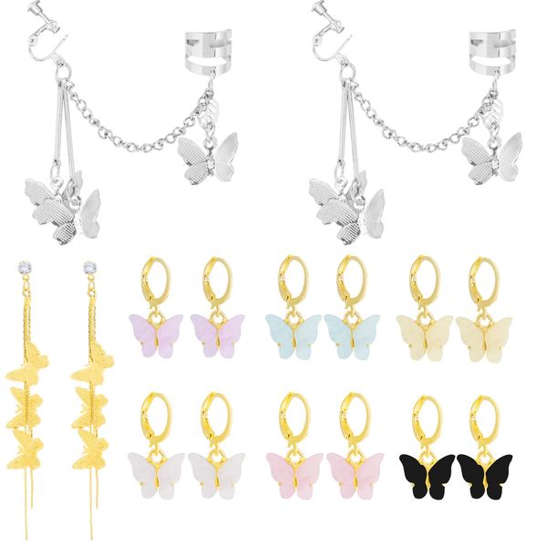 dangle chandelier butterfly earrings for women ear cuff girls wrap cler non pierced amvgl, Silver
dangle chandelier butterfly earrings for women ear cuff girls wrap cler non pierced amvgl, Silver