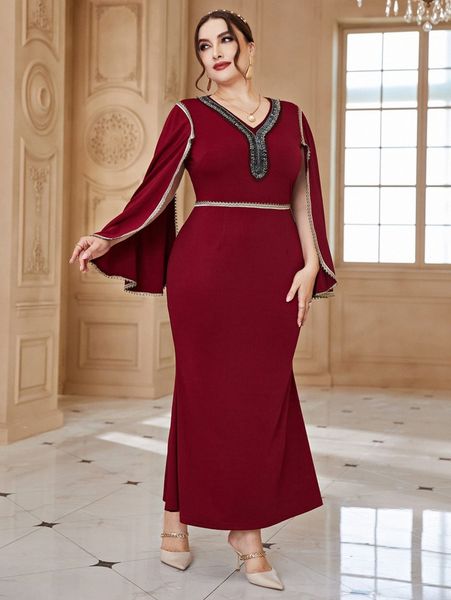 plus cloak sleeve contrast tape dress d2bb#, Black
plus cloak sleeve contrast tape dress d2bb#, Black