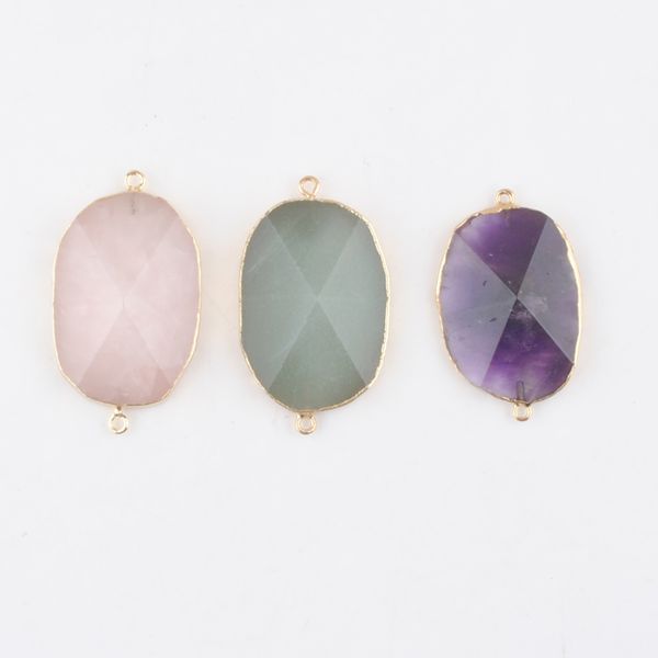 two buckle design pendants natural faceted gemstone connector quartz crystal aventurine amethysts stone fashion for necklaces jewelry making, Silver
two buckle design pendants natural faceted gemstone connector quartz crystal aventurine amethysts stone fashion for necklaces jewelry making, Silver