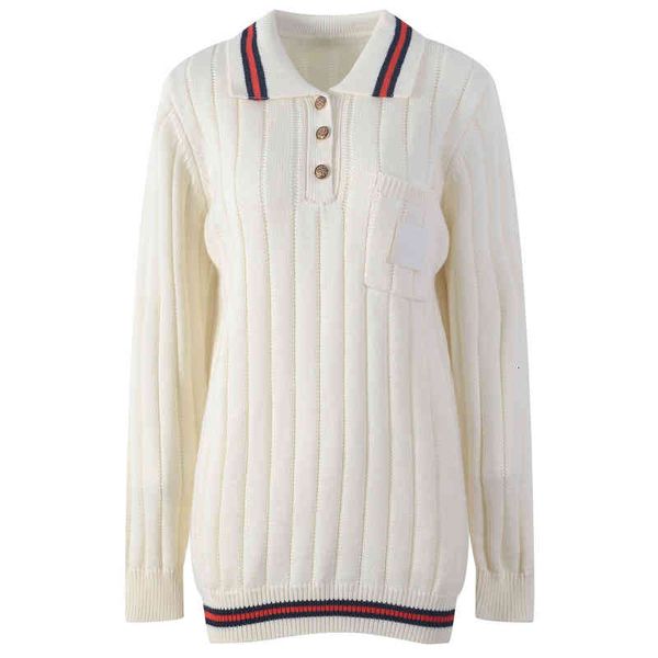 women's sweaters college style color contrast polo collar sweater early autumn korean temperament fashion thin foreign qs, White;black
women's sweaters college style color contrast polo collar sweater early autumn korean temperament fashion thin foreign qs, White;black