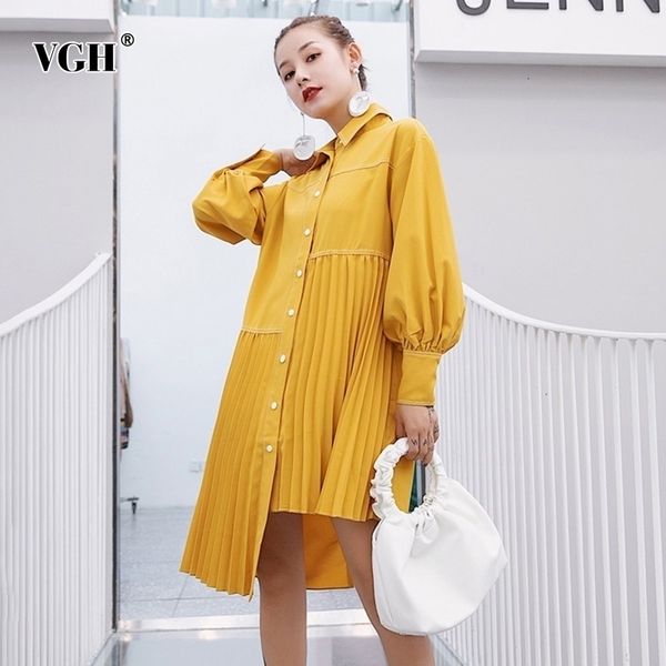 asymmetrical solid dress for women lapel long sleeve pleated irregular hem loose dresses female spring fashion clothes 210507, Black;gray
asymmetrical solid dress for women lapel long sleeve pleated irregular hem loose dresses female spring fashion clothes 210507, Black;gray