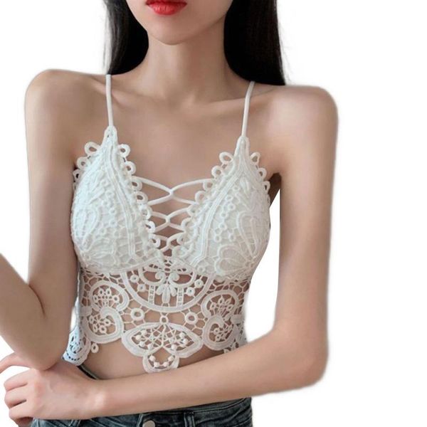 women's tanks & camis style women sleeveless strappy bra crop hollow crochet lace padded mini vestwomen's, White
women's tanks & camis style women sleeveless strappy bra crop hollow crochet lace padded mini vestwomen's, White