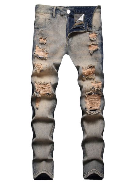 men ripped frayed straight leg jeans a9ui#, Blue
men ripped frayed straight leg jeans a9ui#, Blue