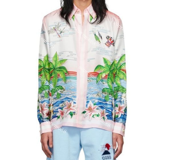 casablanca men lapel silk white printed shirt women designer long sleeves silk shirts, White;black
casablanca men lapel silk white printed shirt women designer long sleeves silk shirts, White;black