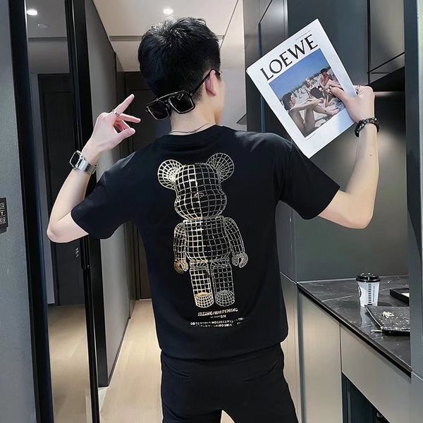 men cotton t shirt summer back bear printed drills fashion slim fit bigger size homme t-shirt clothing, White;black
men cotton t shirt summer back bear printed drills fashion slim fit bigger size homme t-shirt clothing, White;black