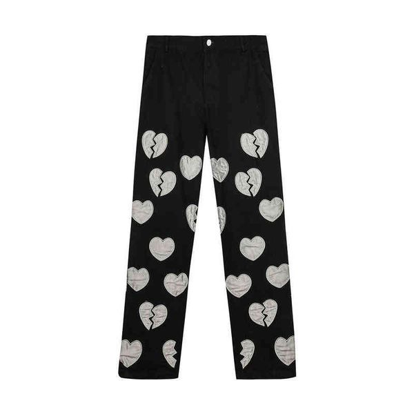 2021 dark streetwear heart patch embroidery cotton men straight jeans trousers hip hop black denim pants elegant vetement homme t220803, Blue
2021 dark streetwear heart patch embroidery cotton men straight jeans trousers hip hop black denim pants elegant vetement homme t220803, Blue