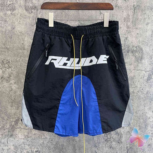3m reflective rhude shorts letter print colorblock drawstring cropped pants men's summer casual loose beach, White;black
3m reflective rhude shorts letter print colorblock drawstring cropped pants men's summer casual loose beach, White;black