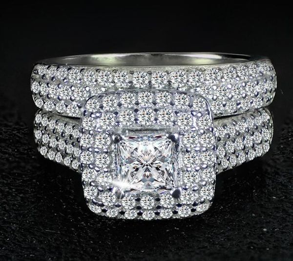 18k gold plated chain zircon set wedding engagement diamond inlay ring, Slivery;golden
18k gold plated chain zircon set wedding engagement diamond inlay ring, Slivery;golden