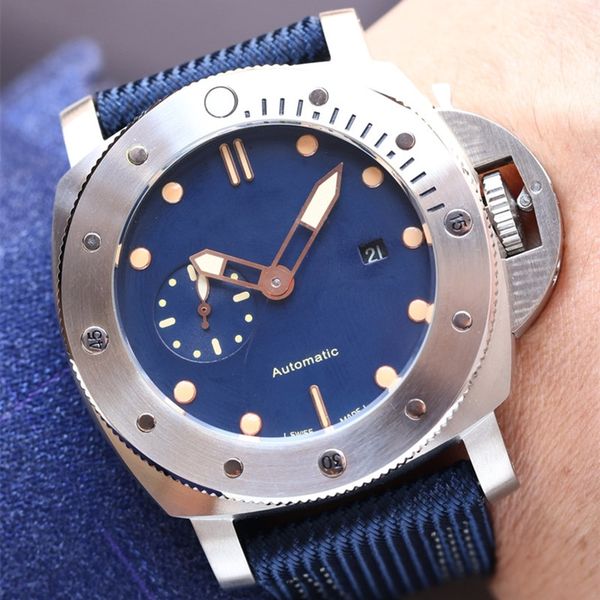 pam mens automatic watches 47mm dial blue color 2555 mechanical leather belt aisi 316l fine steel luminous, Slivery;brown
pam mens automatic watches 47mm dial blue color 2555 mechanical leather belt aisi 316l fine steel luminous, Slivery;brown