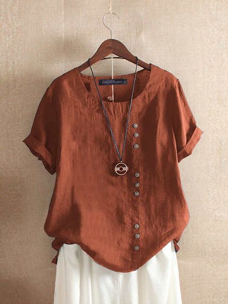 zanzea summer o neck short sleeve blouse women cotton linen shirt casual loose buttons femininas blusas work chemise 220618, White
zanzea summer o neck short sleeve blouse women cotton linen shirt casual loose buttons femininas blusas work chemise 220618, White