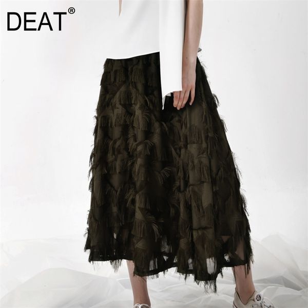 deat new spring and summer fashion casual elastic band wide waist a-line swing elegant feather tassel skirt women sj934 210428, Black
deat new spring and summer fashion casual elastic band wide waist a-line swing elegant feather tassel skirt women sj934 210428, Black