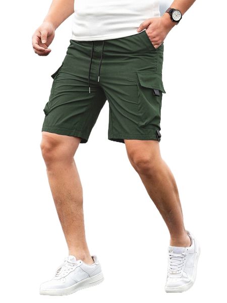 men drawstring cargo shorts s0fi#, White;black
men drawstring cargo shorts s0fi#, White;black
