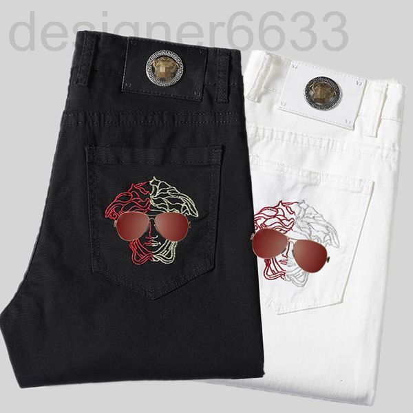 men's jeans designer spring and summer pure black white two-color cotton high elastic small foot slim fitting korean version of jane s2, Blue
men's jeans designer spring and summer pure black white two-color cotton high elastic small foot slim fitting korean version of jane s2, Blue