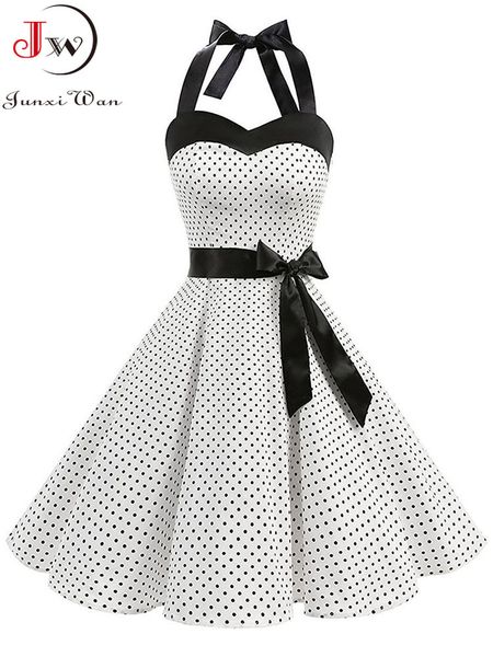 women polka dot print summer dress retro white halter vintage robe femme pin up rockabilly party 220618, Black;gray
women polka dot print summer dress retro white halter vintage robe femme pin up rockabilly party 220618, Black;gray