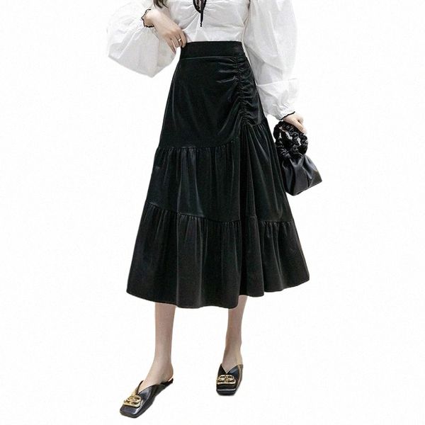 skirts leather womens pleated faldas largas mujer korean style jupe longue femme medium length high waist skirt clothing i5w3#, Black
skirts leather womens pleated faldas largas mujer korean style jupe longue femme medium length high waist skirt clothing i5w3#, Black