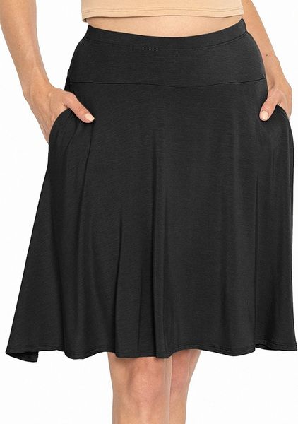 is comfort women's and plus size a-line skirt with pockets f1sh#, Black
is comfort women's and plus size a-line skirt with pockets f1sh#, Black