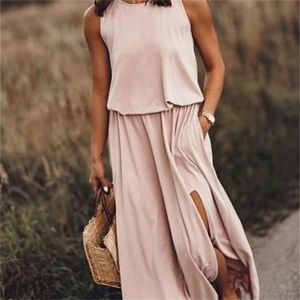 summer casual dress women sleeveless long maxi side slit designer style fashion sundress female solid loose 220614, Black;gray
summer casual dress women sleeveless long maxi side slit designer style fashion sundress female solid loose 220614, Black;gray