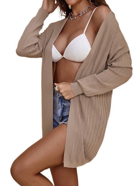 drop shoulder duster cardigan 05pn#, White;black