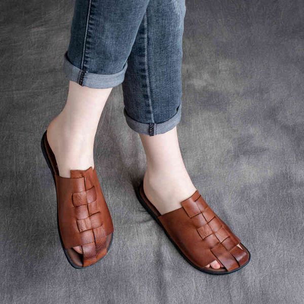 slippers spring handsome cowhide leisure style woven hollow flat bottomed baotou slippers for women 7yjs, Black
slippers spring handsome cowhide leisure style woven hollow flat bottomed baotou slippers for women 7yjs, Black