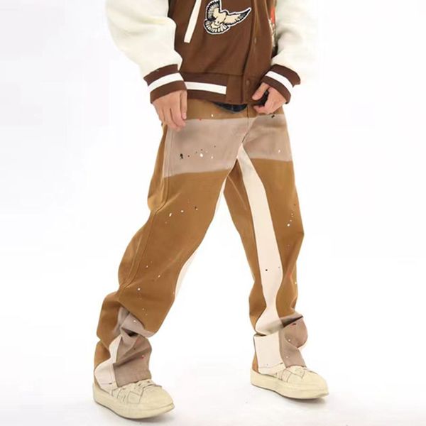 painted straight men's cargo pants retro high street patchowork casual baggy oversized trousers, Black;brown
painted straight men's cargo pants retro high street patchowork casual baggy oversized trousers, Black;brown