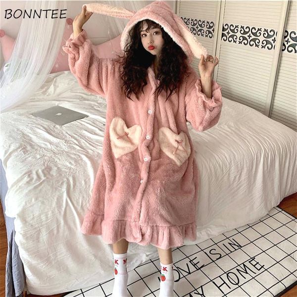 nightgowns women winter thick coral sleepwears velvet kawaii rabbit ears pocket girls homewear korean fashion femme sleepshirts nightdress, Black;red
nightgowns women winter thick coral sleepwears velvet kawaii rabbit ears pocket girls homewear korean fashion femme sleepshirts nightdress, Black;red