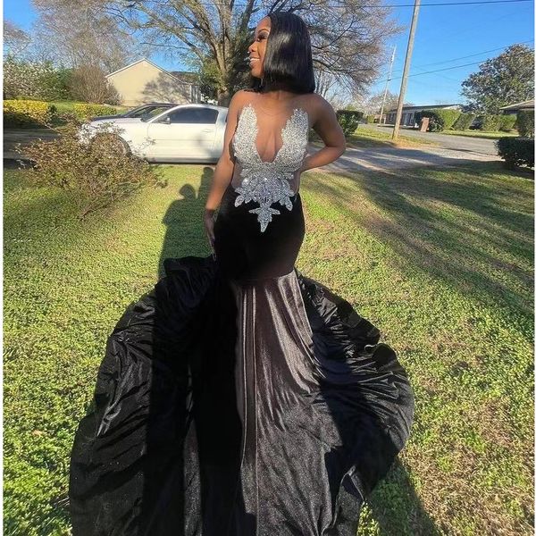 black prom dress 2022 for african women velvet beading crystal sleeveless party gowns formal mermaid evening dresses
black prom dress 2022 for african women velvet beading crystal sleeveless party gowns formal mermaid evening dresses