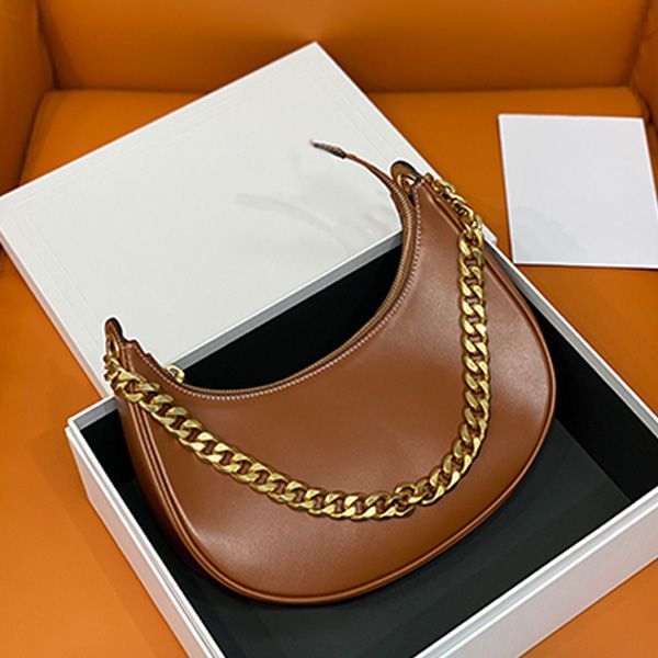 classic half moon bags women's designer fashion chain bag black brown shoulder bags hardware chains strap armpit zipper handbags 25cm
classic half moon bags women's designer fashion chain bag black brown shoulder bags hardware chains strap armpit zipper handbags 25cm