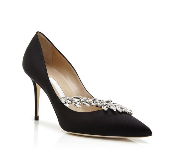 elegant bridals wedding nadira satin sandals shoes women pointed toe crystal leaf embellishment stiletto lady excellent high heels 35-43, Black
elegant bridals wedding nadira satin sandals shoes women pointed toe crystal leaf embellishment stiletto lady excellent high heels 35-43, Black