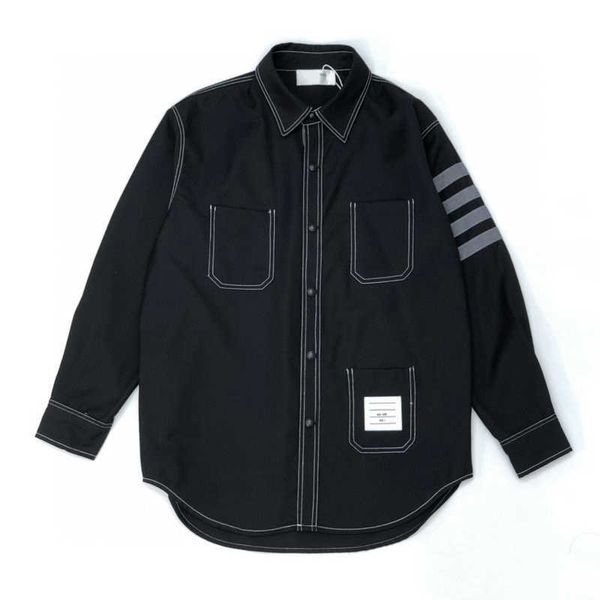 2022 europe usa classic stripe cotton webbing tee long sleeve jean casual shirt, Black;brown
2022 europe usa classic stripe cotton webbing tee long sleeve jean casual shirt, Black;brown
