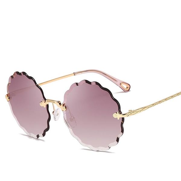 sunglasses oversized round gradient women brand designer rimless sun glasses female tint flower wave eyewear retro, White;black
sunglasses oversized round gradient women brand designer rimless sun glasses female tint flower wave eyewear retro, White;black