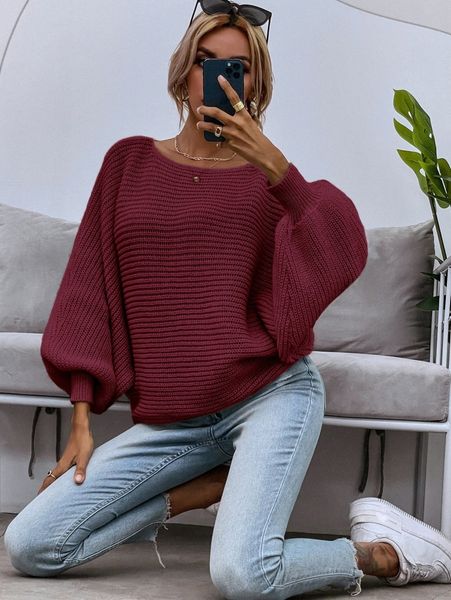 solid dolman sleeve sweater l2kp#, White;black