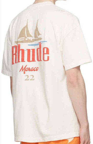 high version 2022 summer new american fashion rhude sailboat letter printed men's and women's short sleeve t-shirt, White;black
high version 2022 summer new american fashion rhude sailboat letter printed men's and women's short sleeve t-shirt, White;black