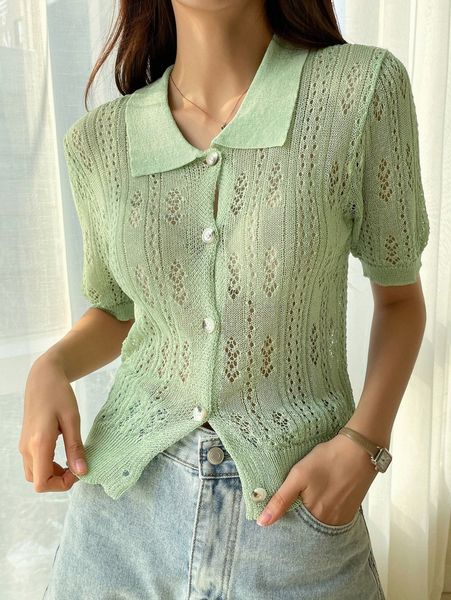 dazy open knit button through cardigan a9tw#, White;black