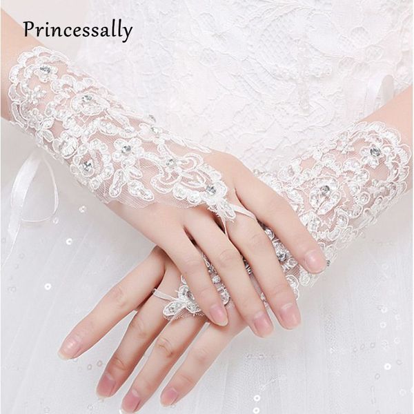 princessally wedding accessories new white lace bride gloves crystal beading wedding gloves fingerless guantes de novia
princessally wedding accessories new white lace bride gloves crystal beading wedding gloves fingerless guantes de novia