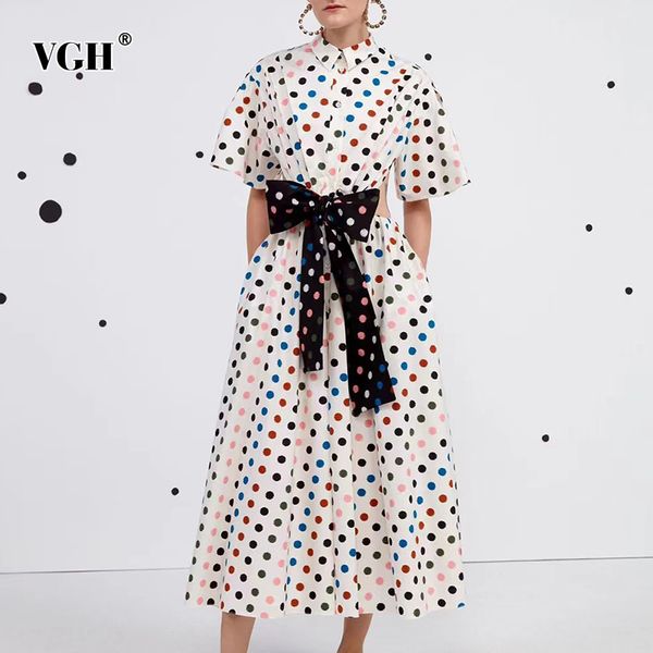 dot print casual shirt dress for women lapel short sleeve high waist patchwork bowknot elegant midi dresses female 210507, Black;gray
dot print casual shirt dress for women lapel short sleeve high waist patchwork bowknot elegant midi dresses female 210507, Black;gray