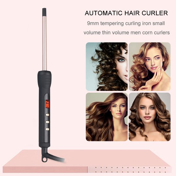 9mm lcd curling iron ceramic curling wand thin ceramic curling wand roller beauty salon hair curler styling tools perfections
9mm lcd curling iron ceramic curling wand thin ceramic curling wand roller beauty salon hair curler styling tools perfections