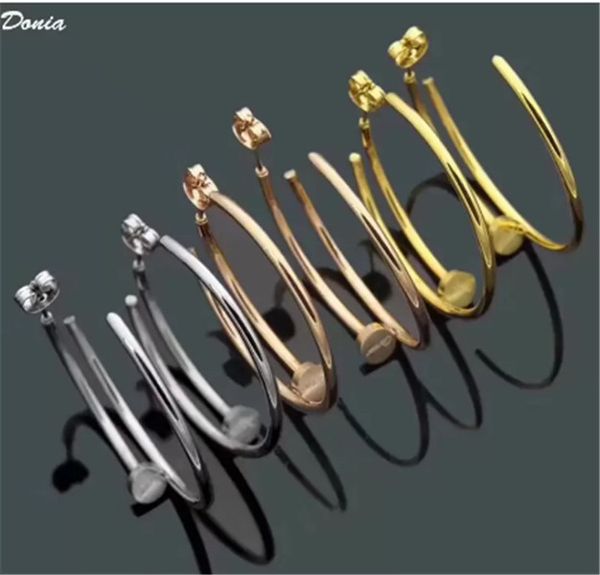 donia jewelry luxury stud european and american fashion nail titanium steel three-color creative designer earring gift, Golden;silver
donia jewelry luxury stud european and american fashion nail titanium steel three-color creative designer earring gift, Golden;silver