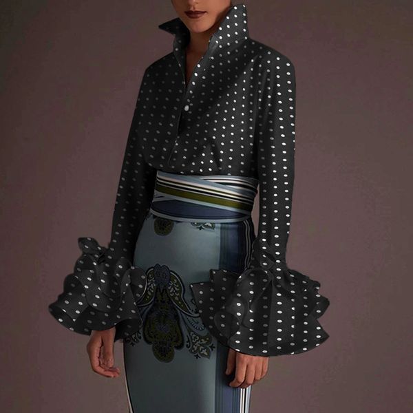 lady lapel neck button women shirts casual polka dot print puff sleeve blouse shirt autumn long elegant office 220809, White
lady lapel neck button women shirts casual polka dot print puff sleeve blouse shirt autumn long elegant office 220809, White