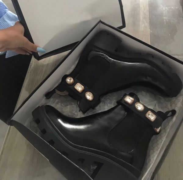 fall winter luxury crystal strap belt leather women's ankle boots chunky combat boots party wedding martin booties with box eu42, Black
fall winter luxury crystal strap belt leather women's ankle boots chunky combat boots party wedding martin booties with box eu42, Black