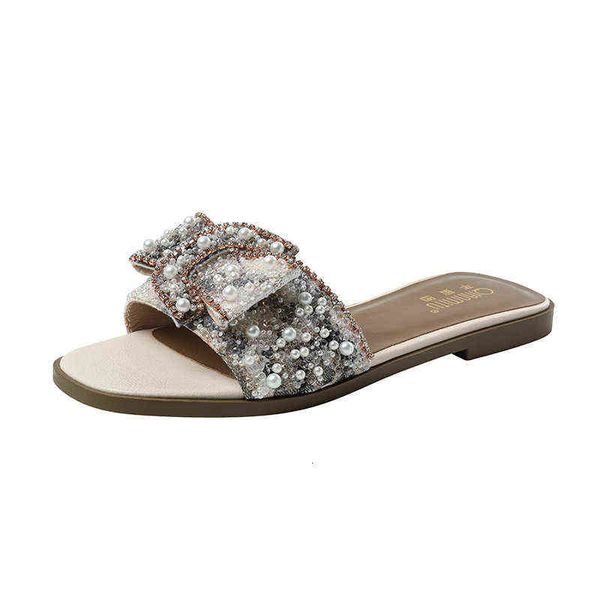 flat bottom women's slippers bow net red fashion sandals one word with diamond shoes, Black;white
flat bottom women's slippers bow net red fashion sandals one word with diamond shoes, Black;white