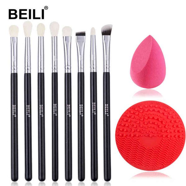 makeup tool brush set makeup 1 sponge and 1 goat hair eye shadow cleaning pad set 8 220423
