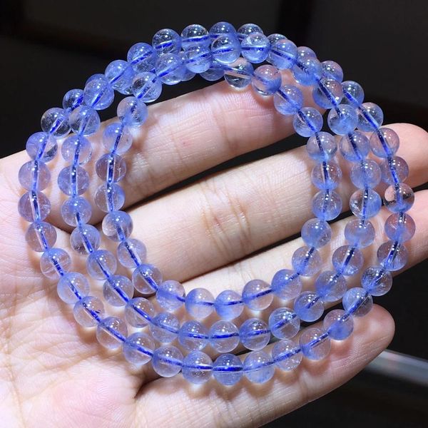 natural blue dumortierite quartz rutilated 3 laps bracelet 6.2mm women men crystal round beads rare reiki stone aaaaa, Silver
natural blue dumortierite quartz rutilated 3 laps bracelet 6.2mm women men crystal round beads rare reiki stone aaaaa, Silver