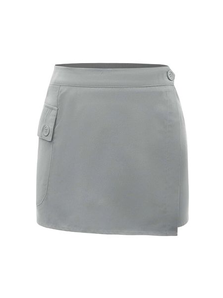 high waist wrap hem skirt 27vy#, Black 
high waist wrap hem skirt 27vy#, Black