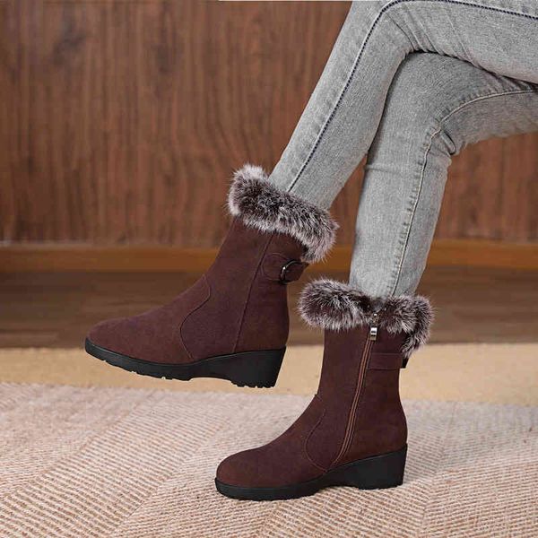 slippers winter frosted leather medium boots warm snow women's short thickened large thick soled wool cotton shoes ayh2, Black
slippers winter frosted leather medium boots warm snow women's short thickened large thick soled wool cotton shoes ayh2, Black