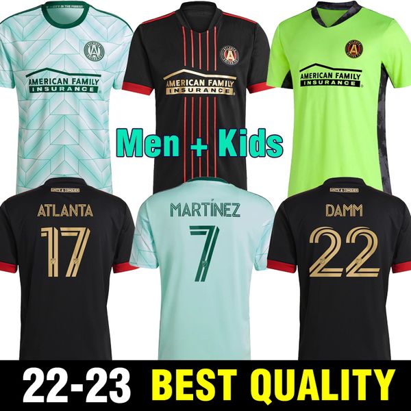 22 23 men kids kit soccer jerseys mls atlanta united fc 2022 sosa araujo martinez barco robinson damm football shirt, Black;yellow 
22 23 men kids kit soccer jerseys mls atlanta united fc 2022 sosa araujo martinez barco robinson damm football shirt, Black;yellow